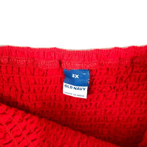 Old Navy Womens Size 3X Red Smocked Sleeveless Ruffle Top Romantic Coquette - Picture 6 of 9
